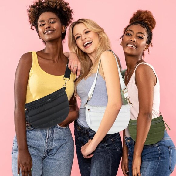 Compact Quilted Puffer Purse with Gold Accents - Women’s Versatile Accessory - Picture 6 of 6